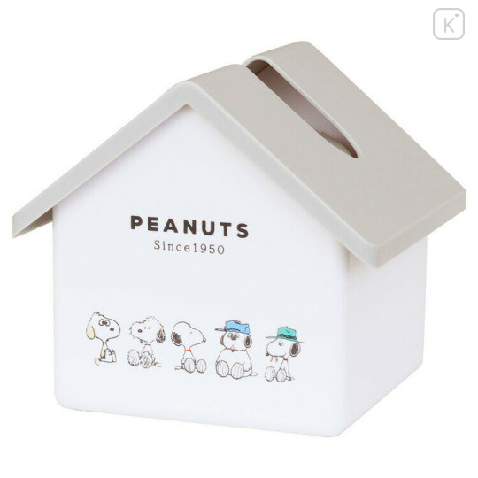 Japan Peanuts Tissue Case - Snoopy / House White & Grey - 1