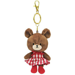 Japan The Bear's School Plush Mascot Keychain - Jackie / Gingham Red