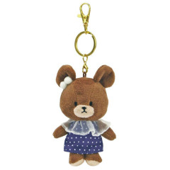 Japan The Bear's School Plush Mascot Keychain - Jackie / Navy White Dots