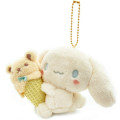 Japan Sanrio Mascot Holder - Cinnamoroll / Relaxing Natural Beige Ice Cream Bear - 2