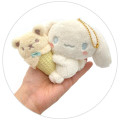 Japan Sanrio Mascot Holder - Cinnamoroll / Relaxing Natural Beige Ice Cream Bear - 4