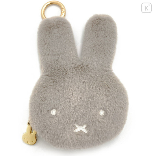 Japan Miffy Face-shiped Mini Pouch - Miffy / Face Grey - 1