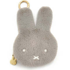 Japan Miffy Face-shiped Mini Pouch - Miffy / Face Grey