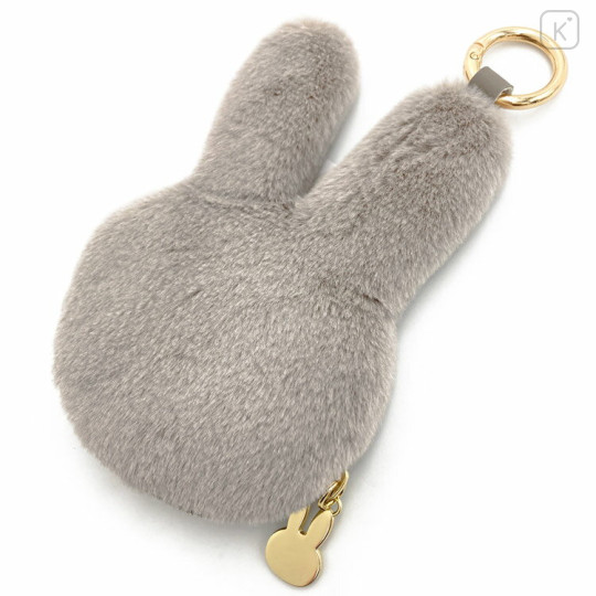 Japan Miffy Face-shaped Mini Pouch - Miffy : Face Grey - 2