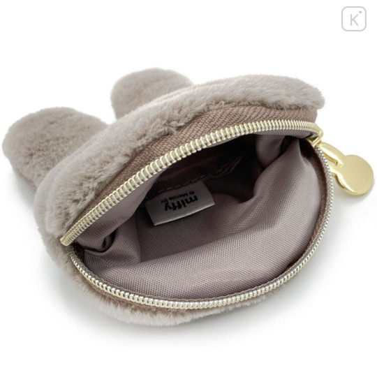 Japan Miffy Face-shaped Mini Pouch - Miffy : Face Grey - 3