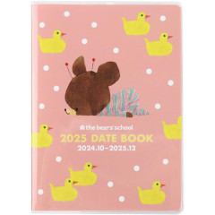 Japan The Bears School A6 Monthly Schedule Book - 2025 / Duck Pink