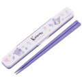 Japan Sanrio Chopsticks with Case - Kuromi / Flower - 1