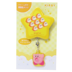 Japan Kirby Can Badge - Kirby & Waddle Dee / Star Yellow Inhale