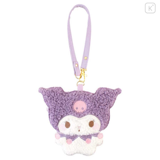 Japan Sanrio Fluffy Pass Case Card Holder - Kuromi / Daze Chill Time - 1