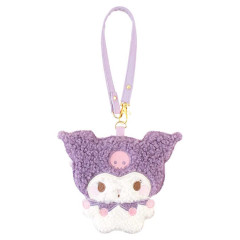 Japan Sanrio Fluffy Pass Case Card Holder - Kuromi / Daze Chill Time