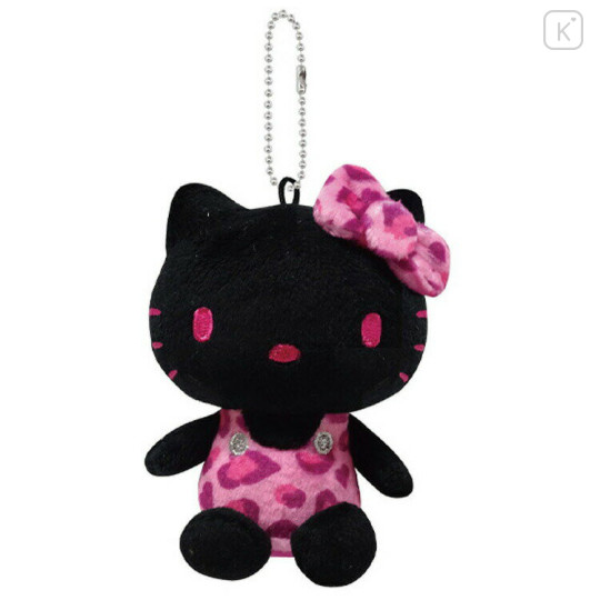 Japan Sanrio Mascot Holder - Hello Kitty / Leopard Black Pink - 1