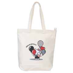 Japan Sanrio Zipper Tote Bag - Hello Kitty / Party Popcorn & Balloon