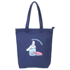 Japan Sanrio Zipper Tote Bag - Cinnamoroll / Party Macaroon