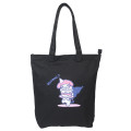 Japan Sanrio Zipper Tote Bag - Kuromi & My Melody / Party Cake Black - 1