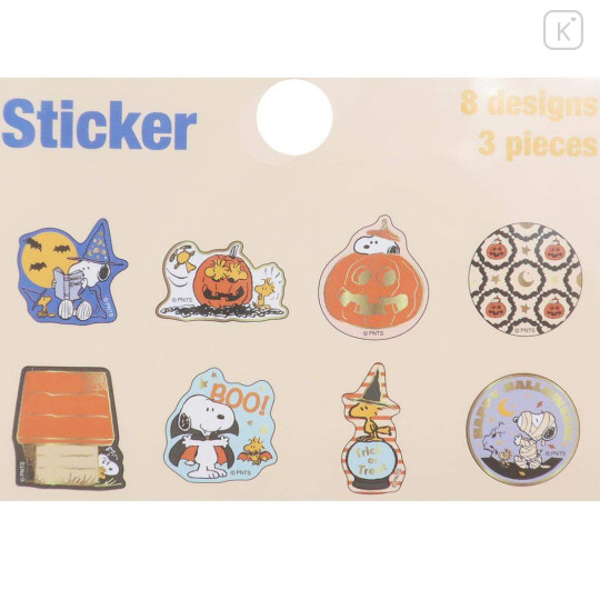 Japan Peanuts Die-cut Flake Seal Sticker Pack - Snoopy & Woodstock / Halloween - 3