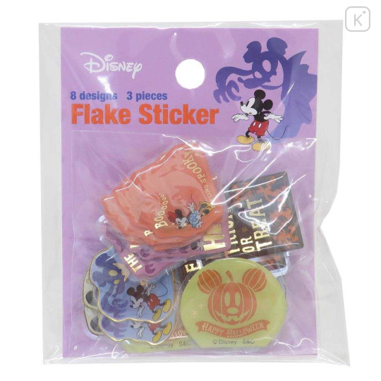 Japan Disney Die-cut Flake Seal Sticker Pack - Mickey Mouse & Minnie Mouse / Halloween - 1