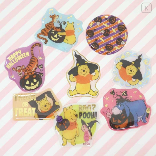 Japan Disney Die-cut Flake Seal Sticker Pack - Eeyore & Pooh & Tigger / Halloween - 2