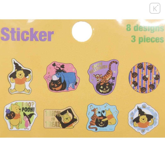 Japan Disney Die-cut Flake Seal Sticker Pack - Eeyore & Pooh & Tigger / Halloween - 3