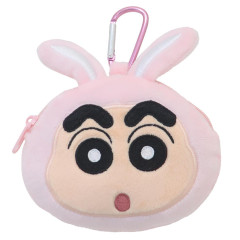 Japan Crayon Shin-chan Mascot Mini Pouch with Carabiner - Rabbit