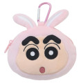 Japan Crayon Shin-chan Mascot Mini Pouch with Carabiner - Rabbit - 1