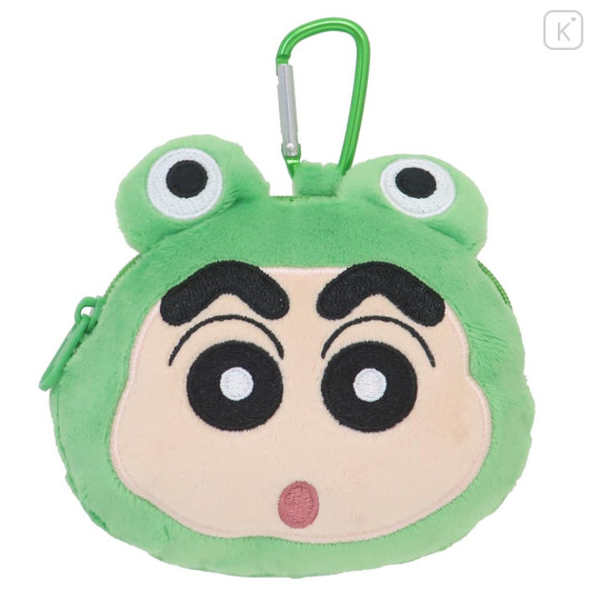 Japan Crayon Shin-chan Mascot Mini Pouch with Carabiner - Frog - 1