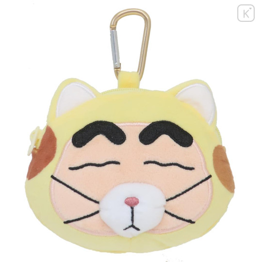 Japan Crayon Shin-chan Mascot Mini Pouch with Carabiner - Cat - 1