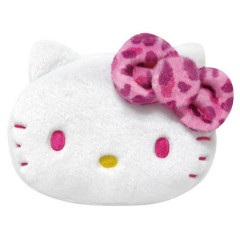 Japan Sanrio Face-shaped Pouch - Hello Kitty / Leopard Pink