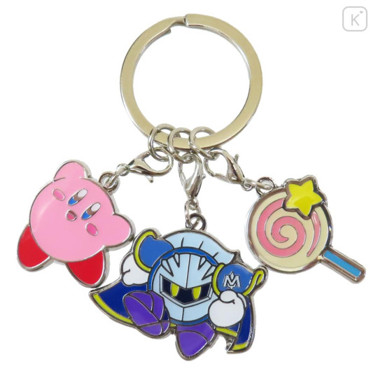 Japan Kirby Metal Keychain 3 Charm - Kirby & Meta Knight - 1