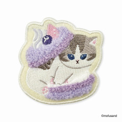 Japan Mofusand Sagara Embroidery Badge - Cat / Macaron Nyan Purple