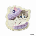 Japan Mofusand Sagara Embroidery Badge - Cat / Macaron Nyan Purple - 1