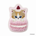 Japan Mofusand Sagara Embroidery Badge - Cat / Macaron Nyan Pink - 5