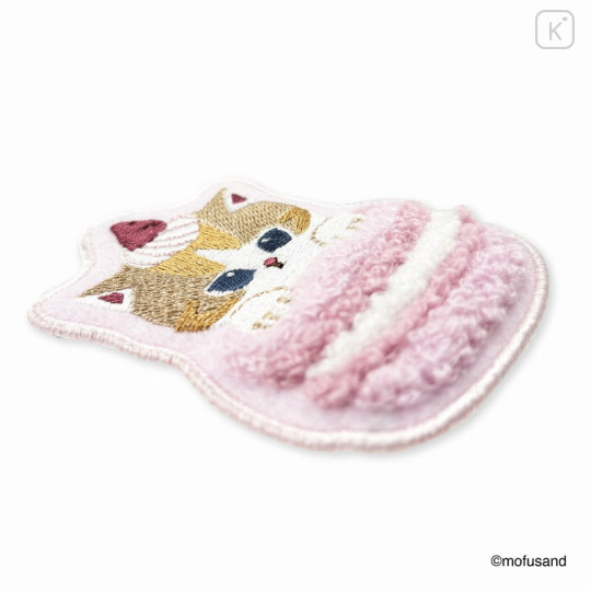 Japan Mofusand Sagara Embroidery Badge - Cat / Macaron Nyan Pink - 7