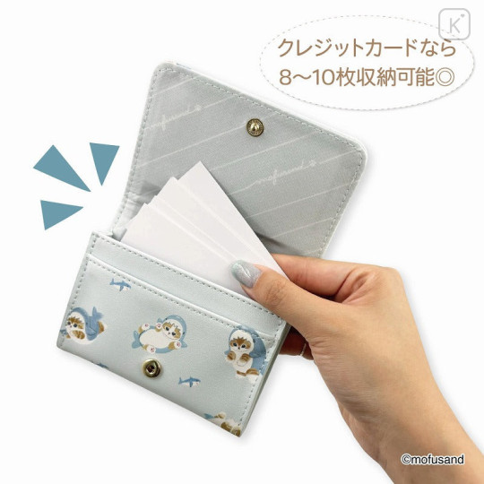 Japan Mofusand Business Card Case - Cat / Shark Nyan Pastel Blue - 3