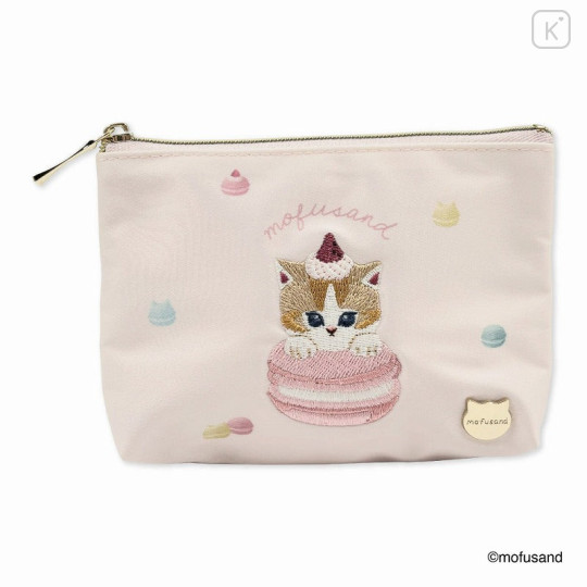 Japan Mofusand Pouch & Tissue Case - Cat / Macaron Nyan Pastel Pink - 1