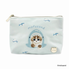 Japan Mofusand Pouch & Tissue Case - Cat / Shark Nyan Pastel Blue