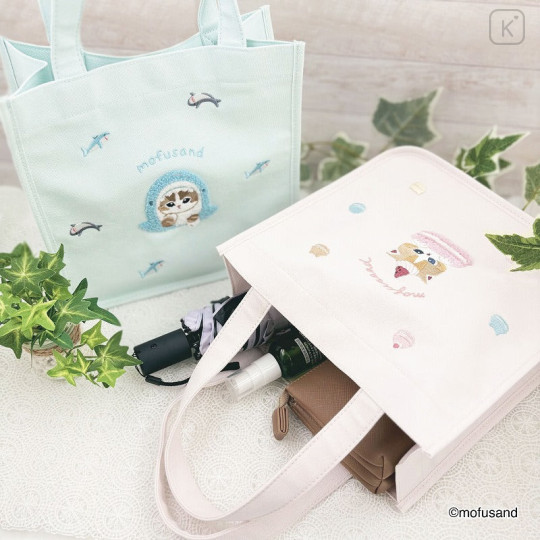 Japan Mofusand Mini Tote Bag - Cat / Macaron Nyan Pastel Pink - 3