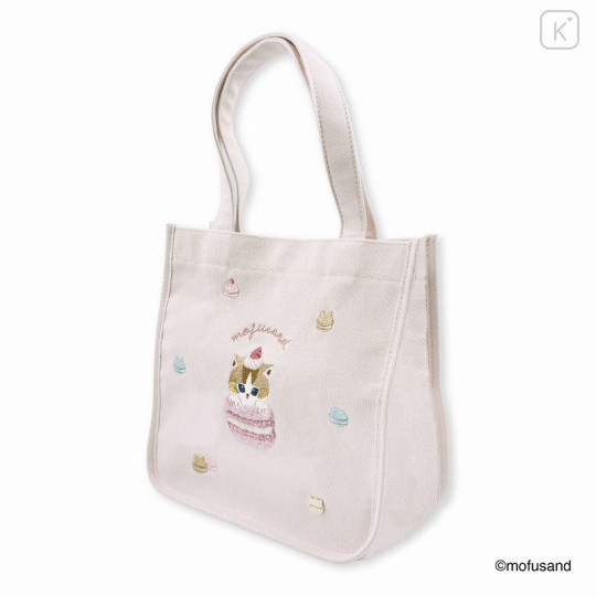 Japan Mofusand Mini Tote Bag - Cat / Macaron Nyan Pastel Pink - 5