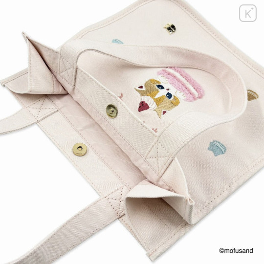 Japan Mofusand Mini Tote Bag - Cat / Macaron Nyan Pastel Pink - 6