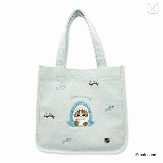 Japan Mofusand Mini Tote Bag - Cat / Shark Nyan Pastel Blue - 1