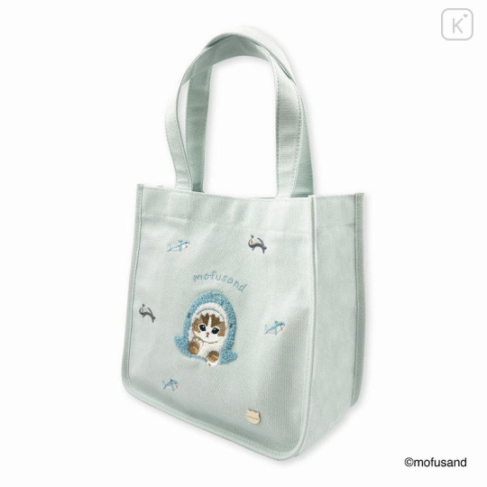 Japan Mofusand Mini Tote Bag - Cat / Shark Nyan Pastel Blue - 5