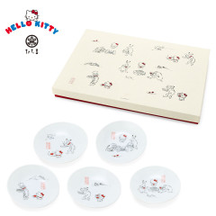 Japan Sanrio × Tachiyoshi Source Plate Set - Hello Kitty / Chojugiga