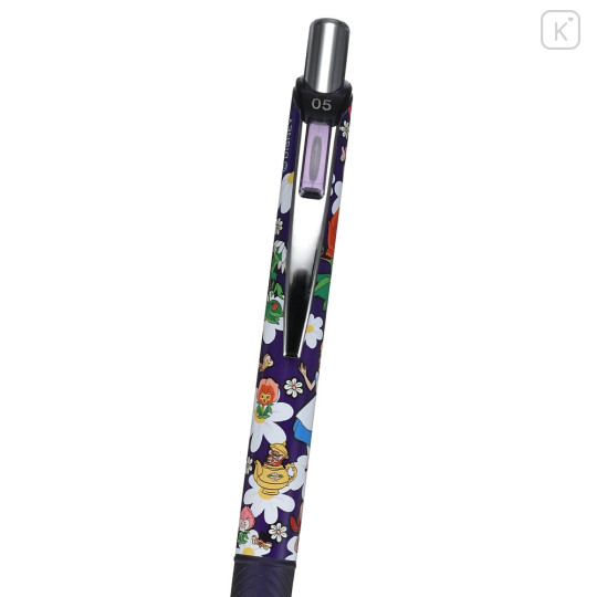 Japan Disney Store EnerGel Gel Pen - Alice & Cheshire Cat / Flower Black - 5