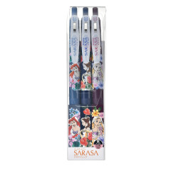 Japan Disney Store Sarasa Clip Gel Pen Set - Ariel & Belle & Rapunzel / Flora