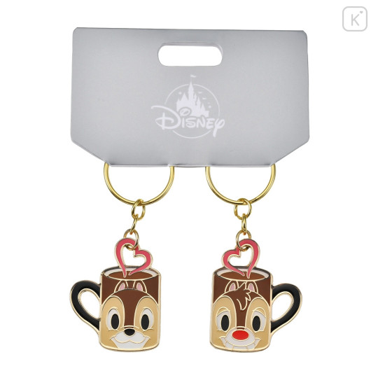 Japan Disney Store Metal Keychain - Chip & Dale / Love Mug Pair - 1