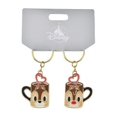 Japan Disney Store Metal Keychain - Chip & Dale / Love Mug Pair