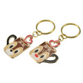 Japan Disney Store Metal Keychain - Chip & Dale / Love Mug Pair - 5