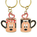 Japan Disney Store Metal Keychain - Mickey Mouse & Minnie Mouse / Love Mug Pair - 4