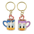 Japan Disney Store Metal Keychain - Daisy Duck & Donald Duck / Love Mug Pair - 2