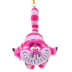 Japan Disney Store Fluffy Plush Keychain - Cheshire Cat