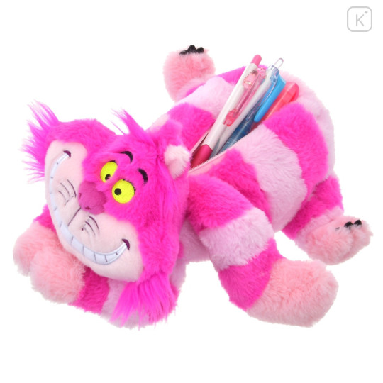 Japan Disney Store Fluffy Plush Pen Case - Cheshire Cat - 6